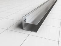 hoekprofiel tbv nisdeur+profiel met zijwand 10 mm Aqua Splash - thumbnail