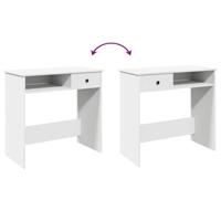 Bureau 80x40x75 cm bewerkt hout wit - thumbnail
