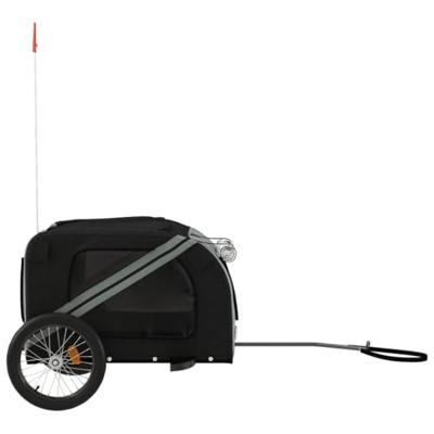 VidaXL Hondenfietstrailer oxford stof en ijzer zwart en grijs