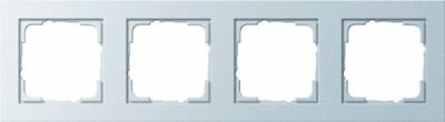 Gira E2 afdekraam 4-voudig aluminium