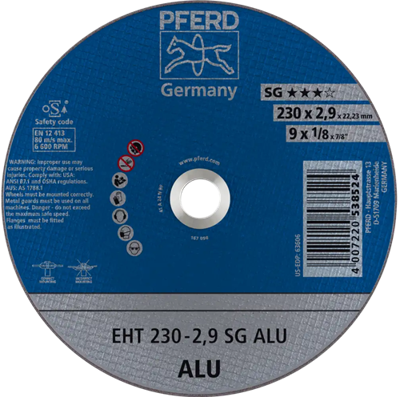 PFERD TOOLS EHT 230-2,9 SG ALU 61328323 Doorslijpschijf recht 230 mm 25 stuk(s) Aluminium, Non-ferrometaal PFERD TOOLS EHT 230-2,9 SG ALU 61328323 Doorslijpschijf recht 230 mm 25 stuk(s) Aluminium, Non-ferrometaal