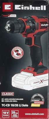 EINHELL accu boor- en schroefmachine tc-cd 18/35 li solo schroeftol (rood/zwart, accu en oplader niet inbegrepen)