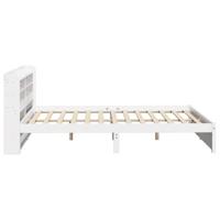 Bedframe met hoofdeinde zonder matras 120x200 cm wit - thumbnail
