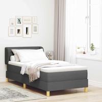 Boxspringbed met matras stof donkergrijs 90x190 cm - thumbnail