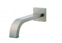 Wiesbaden Rombo inbouw uitloop 20 cm messing geborsteld staal PVD - thumbnail