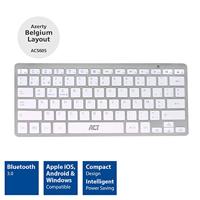 ACT AC5605 Multimedia Toetsenbord Bluetooth | Azerty/BE layout | iOS - MAC OS - Android - Windows | Portable | Wit - thumbnail