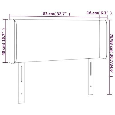 Hoofdbord met randen 83x16x78/88 cm stof donkergrijs