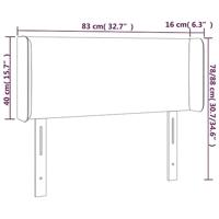 Hoofdbord met randen 83x16x78/88 cm stof donkergrijs - thumbnail