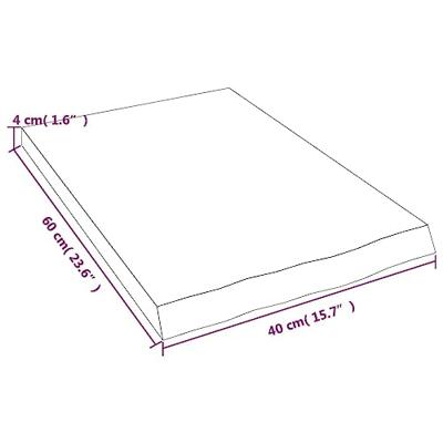 Wastafelblad 40x60x4 behandeld massief hout lichtbruin Wastafelblad 40x60x4 behandeld massief hout lichtbruin