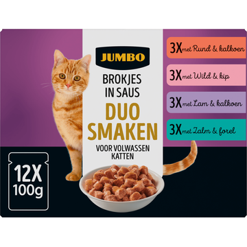 Jumbo Brokjes in Saus Duo Smaken 12 x 100 g Jumbo Brokjes in Saus Duo Smaken 12 x 100 g