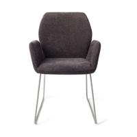 Jesper Home Eetkamerstoel 'Misaki' Slide Steel, kleur Almost Black - thumbnail