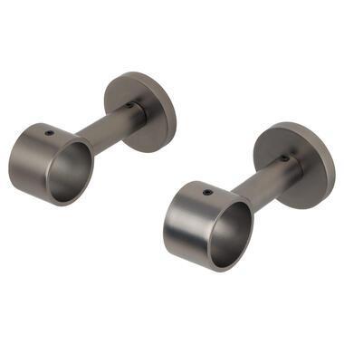 Plafondsteun gordijnroede 5cm - gun metal - Ø28mm - S/2 (2016381)