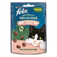 Felix Naturally Delicious met zalm kattensnoep 4 x 50 g - thumbnail
