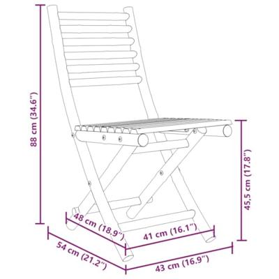 Tuinstoelen 2 st inklapbaar 43x54x88 bamboe Tuinstoelen 2 st inklapbaar 43x54x88 bamboe