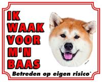 Akita Waakbord - Ik waak voor mijn baas Blond - thumbnail