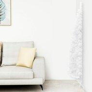 VidaXL Kunstkerstboom half met standaard smal 210 cm wit - thumbnail