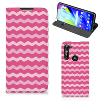 Motorola Moto G8 Power | Hoesje met Magneet | Waves Pink - thumbnail