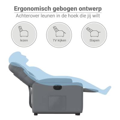 Sta-op-stoel elektrisch kunstleer grijs
