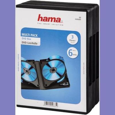 Hama 00049685 DVD-hoes 6 CDs/DVDs/Blu-rays Zwart Polypropyleen 3 stuk(s)