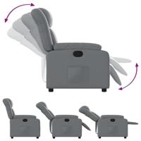 Fauteuil verstelbaar kunstleer grijs - thumbnail