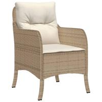 7-delige Tuinset met kussens poly rattan beige - thumbnail