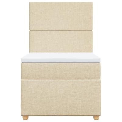 Boxspring met matras stof crèmekleurig 90x190 cm