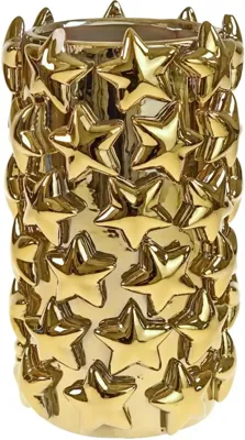 Werner Voss vaas dolomiet sterren 17x17x30cm goud