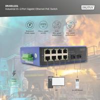 Digitus DN-651151 Industrial Ethernet Switch 8 + 2 poorten 1 GBit/s - thumbnail
