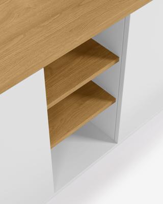 Kave Home Dressoir 'Abilen' Eiken, 180 x 75cm, kleur Wit Kave Home Dressoir 'Abilen' Eiken, 180 x 75cm, kleur Wit