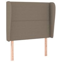 Hoofdbord met randen 183x23x78/88 cm stof taupe - thumbnail