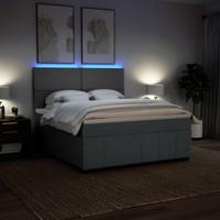Boxspring met matras stof donkergrijs 180x200 cm - thumbnail