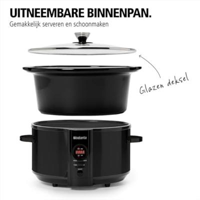 Brabantia BBEK1083MB Slowcooker Zwart Brabantia BBEK1083MB Slowcooker Zwart