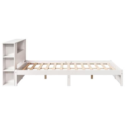 Bed met boekenkast zonder matras grenenhout wit 160x200 cm - thumbnail