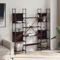 Boekenkast 155,5x24x166,5 cm bewerkt hout bruineikenkleurig - thumbnail