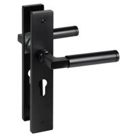 Impresso Aston Mat zwart op Rechthoekig schild met schroeven - thumbnail