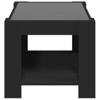 Salontafel met LED 73x53x45 cm bewerkt hout zwart - thumbnail