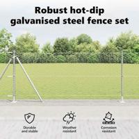 VidaXL Afrasteringspaal zilver 25 x 1 m (36 mm gaas) staal - thumbnail