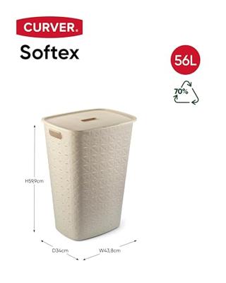 Curver Softex wasbox met deksel 56L wit