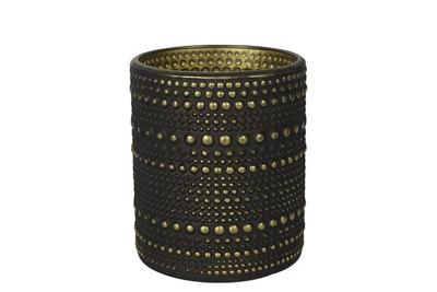 Theelichth rond Nelle M zwart/goud