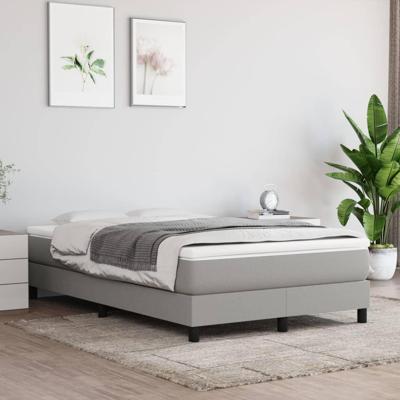 Boxspring met matras stof lichtgrijs 120x200 cm