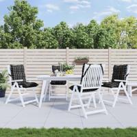 VidaXL Stoelkussens 4 st lage rug ruitpatroon oxford stof zwart - thumbnail