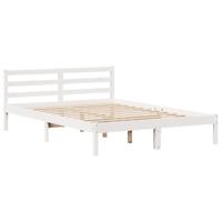 Bedframe met hoofdeinde zonder matras 140x200 cm wit - thumbnail