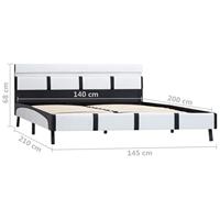 Bedframe met LED kunstleer wit 140x200 cm - thumbnail