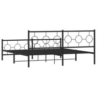 Bedframe met hoofd- en voeteneinde metaal zwart 183x213 cm - thumbnail