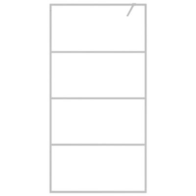 Inloopdouchewand 100x195 cm transparant ESG-glas zilverkleurig - thumbnail