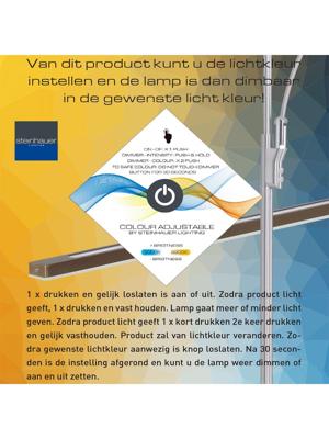 Steinhauer Led vloer leeslampZenith 2x6w - 2200K - 118cm zwart - 7862ZW
