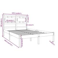 Bedframe massief hout wit 120x190 cm - thumbnail