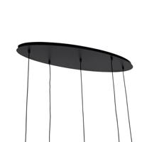 QAZQA Hanglamp zwart met goud en smoke glas ovaal 5-lichts - Zuzanna - thumbnail