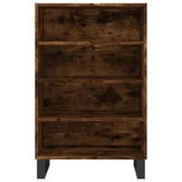 Hoge kast 57x35x90 cm bewerkt hout gerookt eikenkleurig - thumbnail