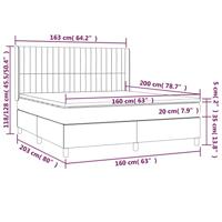 Boxspring met matras en LED fluweel roze 160x200 cm - thumbnail